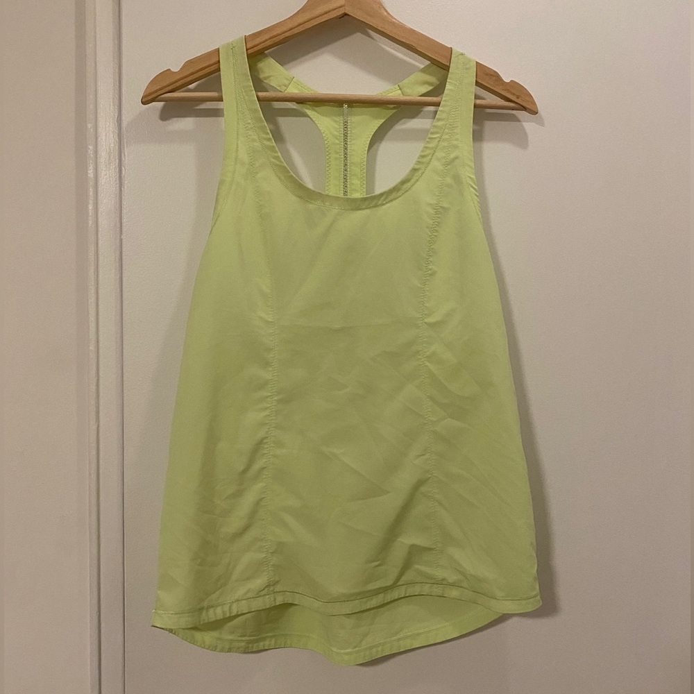 Lulu Lemon workout razor back tank - size s/m color green/ yellow